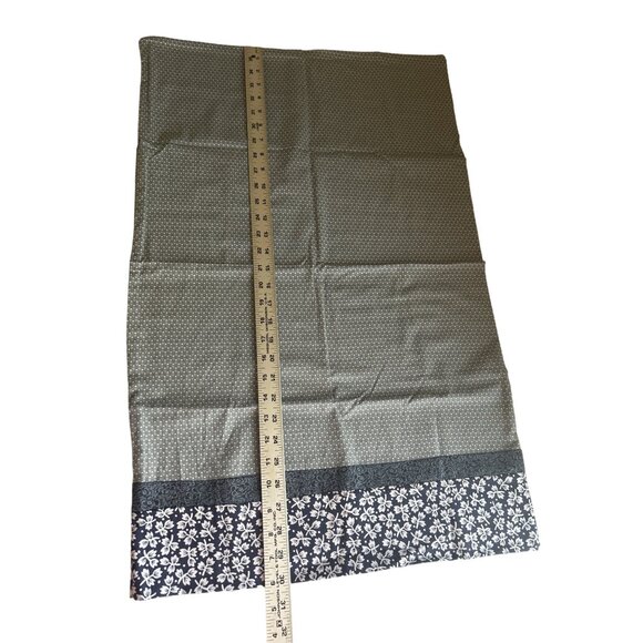 Handmade Navy & Gray Pillowcases With Contrasting Floral Pattern 29" x 19" - Picture 4 of 6